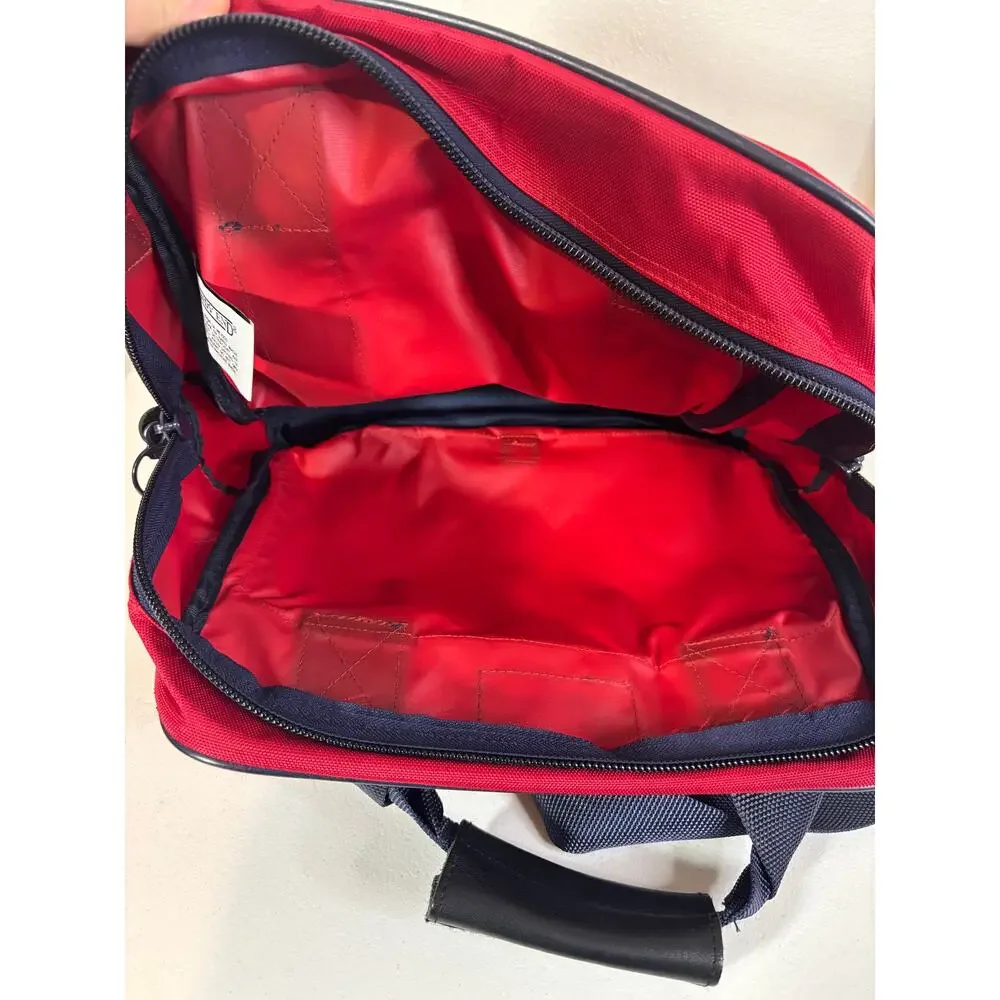 Lands' End Vintage 90s Red Travel Nylon Carry-On Weekend Luggage Tote Bag